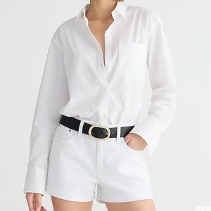 J Crew Factory Mid Rise Denim Short White